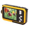 Underwater Digital Camera, Full HD 2.7K 48MP Water Proof Camera with Front Rear Selfie Dual Screen, 16x Digital Zoom, Camcorder for Travel Vlog (Yellow) view 1