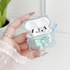 Cute AirPods 4 Clear Case Cover, Girly 3D Bow Design Soft TPU Protective Shockproof Kawaii Apple iPod 4th Generation Cover with Cleaner Kit & Keychain Girls - Turquoise view 2