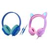 Olyre Kids Headphones Wired with Microphone Blue & Pink/Purple view 1