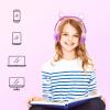 Olyre Kids Headphones Wired with Microphone Blue & Pink/Purple view 4