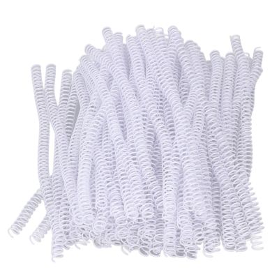 100Pcs Spiral Binding Coils Plastic Dia 9.5mm 3/8in 48 Teeth 4:1 Ratio 75 Sheet Capacity for A4 Paper, Spiral Binding Spines for Office Documents, Engineer Papers, Business (White)