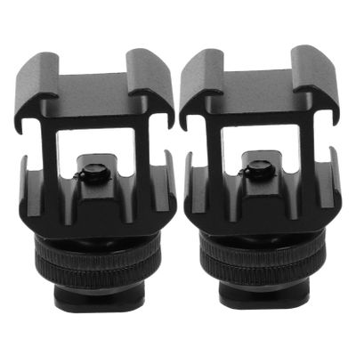Uonlytech 2sets Hot Shoe Mount Adapter for Cameras Versatile Connector for Microphones Lights and Flash Easy to Install Photography Supplies for Vlogging and Events