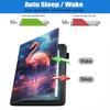 BXIKEOPIU Case for Amazon Kindle Fire HD 10 Tablet (10.1 inch, 9th/7th Generation, 2019/2017 Release), Slim PU Leather Stand Folio Cover with Auto Wake Sleep - Flamingo view 3