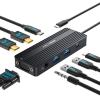 USB C Docking Station Dual Monitors,Laptop Docking Station with Dual HDMI 4K@60HZ,1*VGA 1080P@60HZ,2 * 5G USB A,1 * 5G USB C,3.5MM Audio,PD100W;8 in 1 Dock Station for MacBook/Windows (Black) view 1