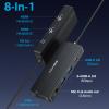 USB C Docking Station Dual Monitors,Laptop Docking Station with Dual HDMI 4K@60HZ,1*VGA 1080P@60HZ,2 * 5G USB A,1 * 5G USB C,3.5MM Audio,PD100W;8 in 1 Dock Station for MacBook/Windows (Black) view 2