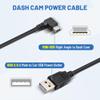 EWAY Mini USB Dash Cam Power Cable 13ft, for Rexing V1 Pro V5 V3 Byakov S6 Rove R2-4K Dashcam Dashboard Camera Recorder, USB 2.0 A to 90 Degree Right Angle Mini-B Charging Cord Car Charger Adapter view 2