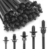 XINGO 150 PCS Push Mount Zip Ties-5 Types, Nylon Car Mount Wire Tie Snap in Cable Zip Ties, Black Push Mount Cable Ties Automotive Zips Tie Fastener Wire Harness Clips for Wire Tying view 1