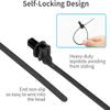 XINGO 150 PCS Push Mount Zip Ties-5 Types, Nylon Car Mount Wire Tie Snap in Cable Zip Ties, Black Push Mount Cable Ties Automotive Zips Tie Fastener Wire Harness Clips for Wire Tying view 3