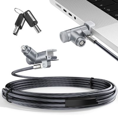 AboveTEK Laptop Locking Cable for MacBook Pro 14/16 (20212024), Anti-Theft Keyed Laptop Security Lock, 6.56ft Cut-Resistant Steel Computer Lock Cable, Rotatable & Portable Design