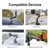 Aluminum Alloy Motorcycle Camera Clamp Mount for DJI Osmo Pocket 3/insta360/Gopro Hero, Motorcycle Bike Handlebar Stabilizer, Super Clamp with 1/4 Screw&360 Ball Head, Heavy-Duty Mount Accessories view 2