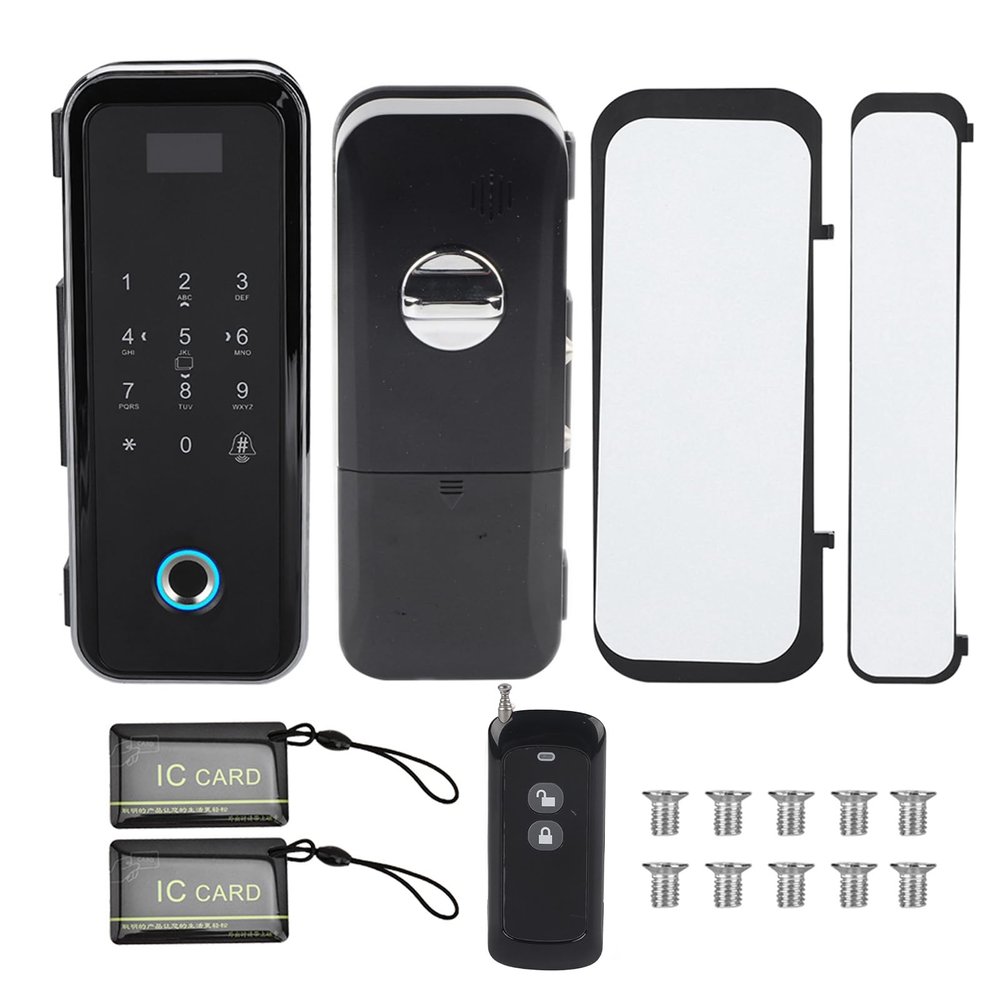 Dspvbmmzx Fingerprint Lock, Remote Control Door Lock Biometric Lock Smart Lock Easy Installation Security Lock System Various Unlocking Options