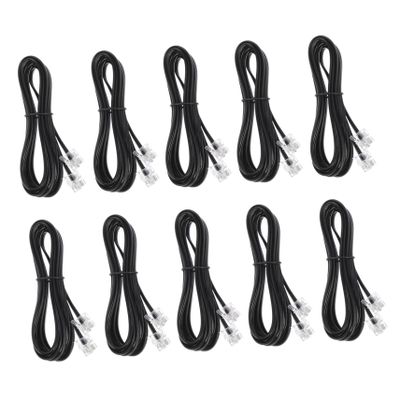 DOITOOL 10pcs Telephone Wire Cord Pure Shielding Flat Telephone Cable Meters Long for Home Office