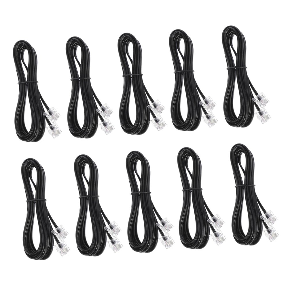 DOITOOL 10pcs Telephone Wire Cord Pure Shielding Flat Telephone Cable Meters Long for Home Office