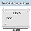60" 16:9 Projection Screen, Foldable & Portable Manual Projector Screen for Home Theater, Education & Outdoor Use view 2