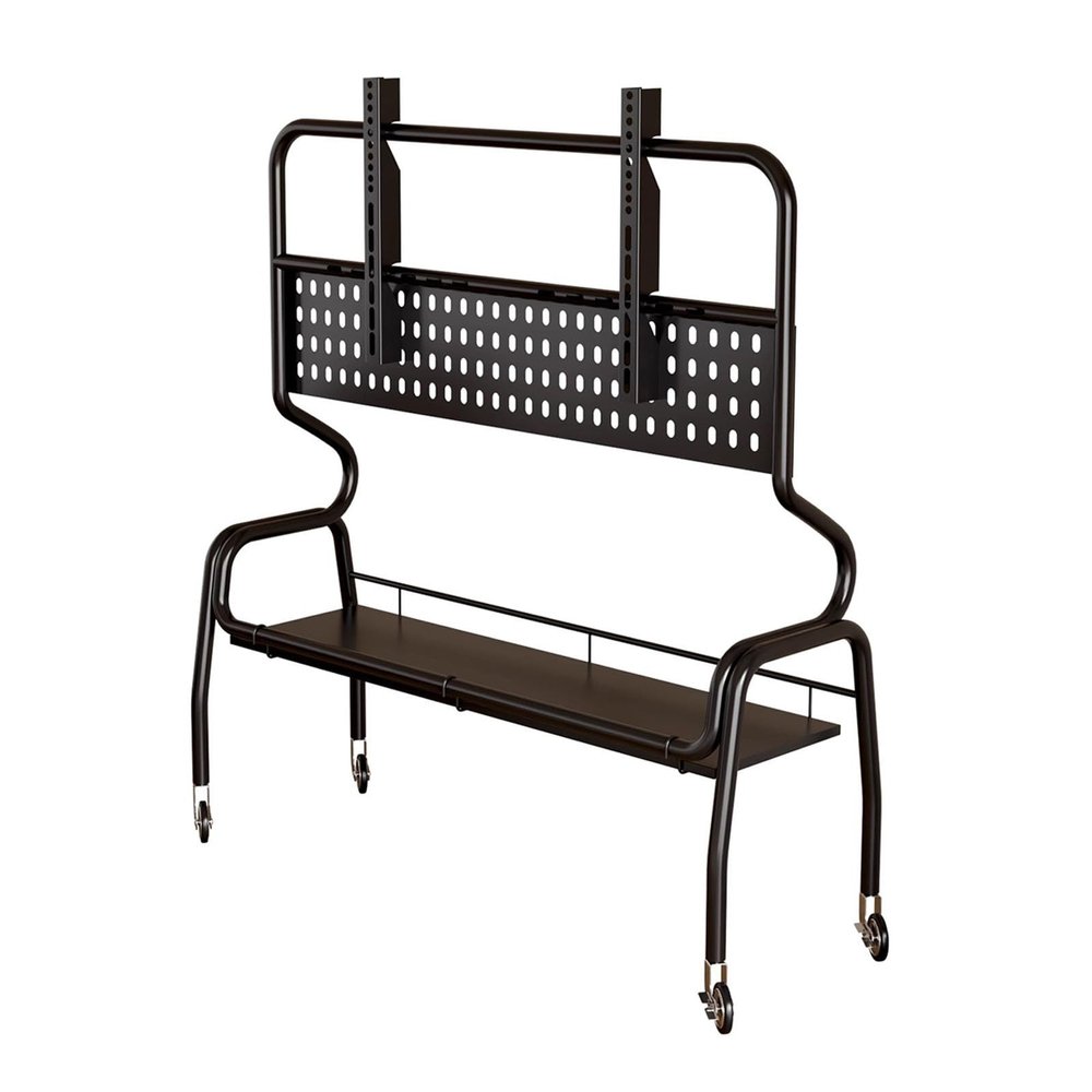 CMYCYDDPLY Mobile TV Stand, Television Stands for 43-85 Inch, Mobile TV Cart with Storage Rack, for Bedroom, Outdoor, Business, School(Black,90cm)