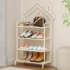 JHDXL Shoe Organizer, Multifunctional Shoe Cabinet, Metal Shoe Rack, Stackable Boot & Shoe Storage, Organizer for Entryway, Closet, Dorm & Small Spaces(White,65 * 97cm/25.6 * 38.1in)