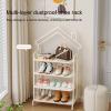 JHDXL Shoe Organizer, Multifunctional Shoe Cabinet, Metal Shoe Rack, Stackable Boot & Shoe Storage, Organizer for Entryway, Closet, Dorm & Small Spaces(White,65 * 97cm/25.6 * 38.1in) view 3