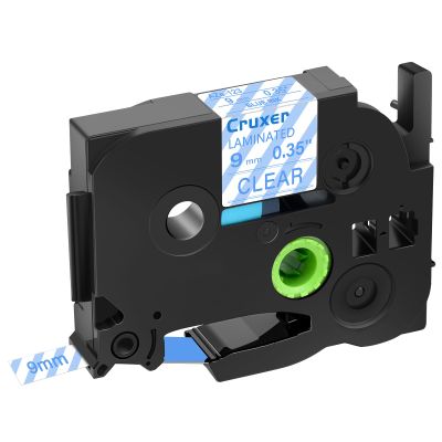 Cruxer 1 Pack Replacement for P-Touch TZe-123 TZ-123 Label Tape Blue Text on Clear Laminated 9mm 0.35" Compatible with Ptouch PT-D200 PT-D210 PT-D400 PT-D450 PT-D600 PT-H100 PT-1230PC Label Maker