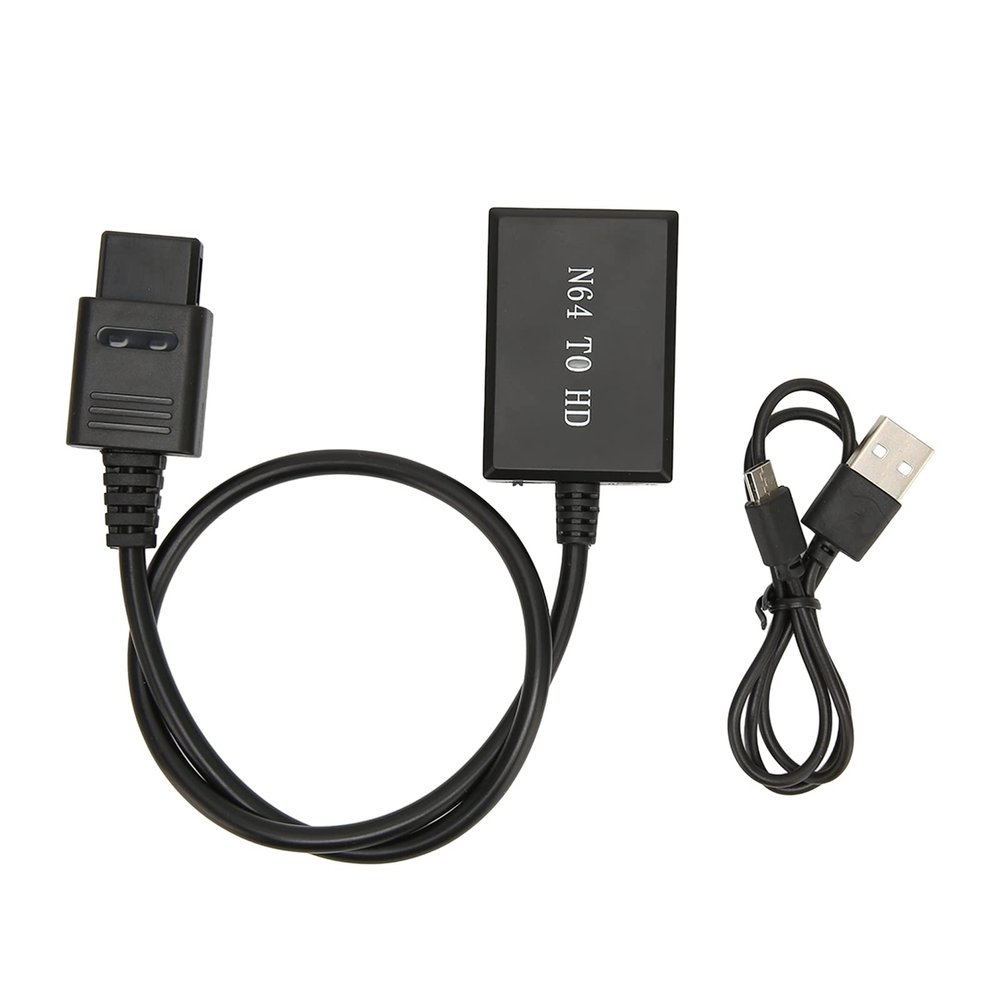 BAFOVY HD Link Cable for N64, Converter Adapter AV in HD Interface 1080P 720P, Support PAL NTSC Plug and Play Game, N64 AV Converter for 720P 1080P Output with Compact Design,ABS
