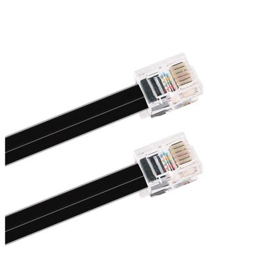 LINGQE RJ11 RJ12 6P6C Data Cable, Male to Male Modular Data Cord Straight Wiring Pinout Telephone Handset Voice Extension Cable(5m)