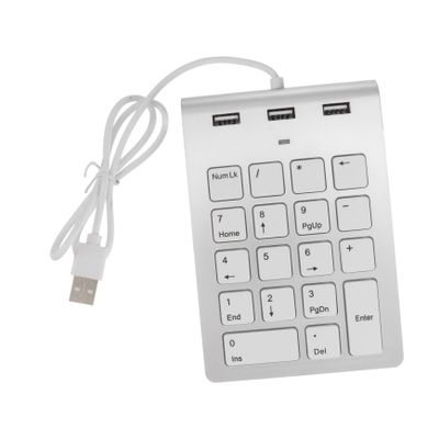 Angoily Lightweight Numeric Keypad USB Key Keyboard for Laptop Zinc Alloy USB Hub Compatible