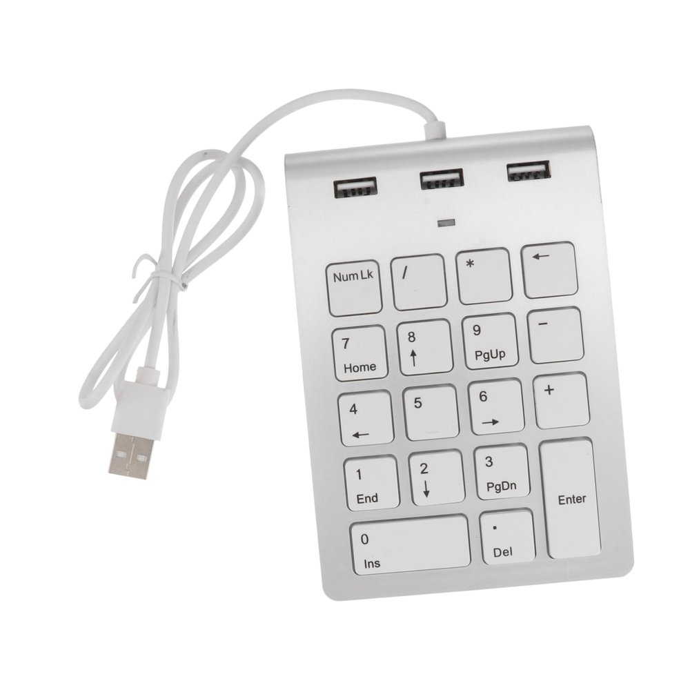 Angoily Lightweight Numeric Keypad USB Key Keyboard for Laptop Zinc Alloy USB Hub Compatible