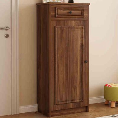 JHDXL Wooden Shoe Cabinet, Tall Shoe Rack, Cabinet for Closet Entryway Hallway, Shoe Organizer, Tall Narrow Shoe, Adjustable Shoe Rack Storage Organizer(Brown,45cm/17.7in)