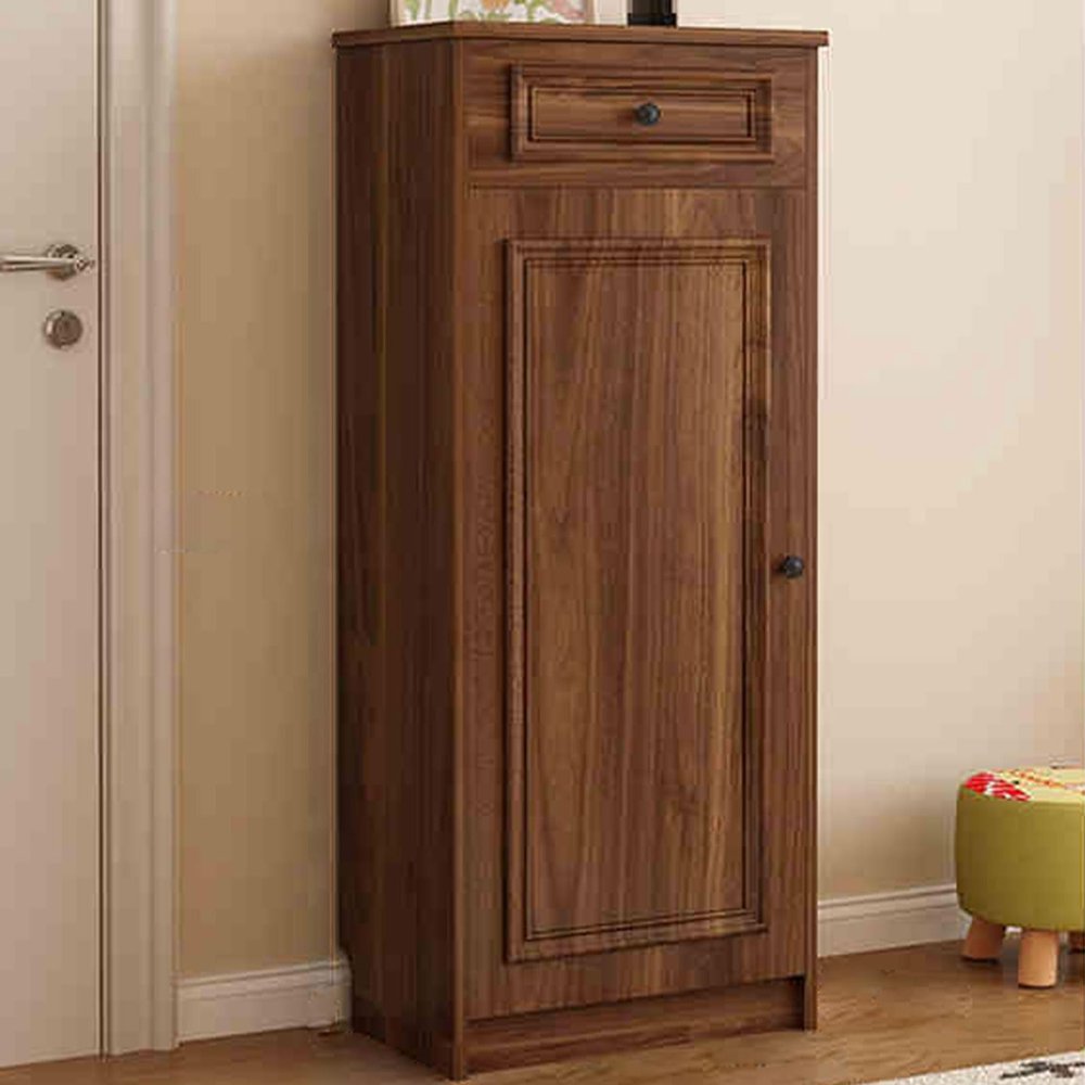 JHDXL Wooden Shoe Cabinet, Tall Shoe Rack, Cabinet for Closet Entryway Hallway, Shoe Organizer, Tall Narrow Shoe, Adjustable Shoe Rack Storage Organizer(Brown,45cm/17.7in)
