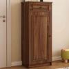 JHDXL Wooden Shoe Cabinet, Tall Shoe Rack, Cabinet for Closet Entryway Hallway, Shoe Organizer, Tall Narrow Shoe, Adjustable Shoe Rack Storage Organizer(Brown,45cm/17.7in) view 1
