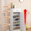 JHDXL Wooden Shoe Cabinet, Tall Shoe Rack, Cabinet for Closet Entryway Hallway, Shoe Organizer, Tall Narrow Shoe, Adjustable Shoe Rack Storage Organizer(Brown,45cm/17.7in) view 2
