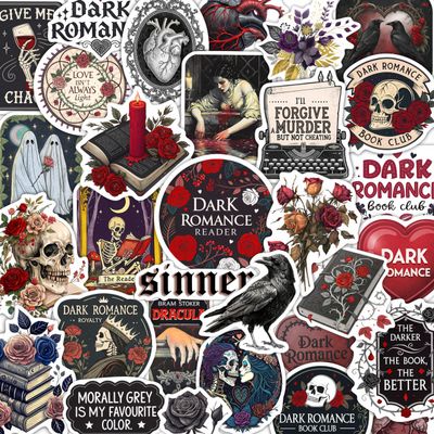 100Pcs Dark Romance Stickers for Water Bottle - Dark Book Stickers, Booktok Decals - Gifts for Book Lovers