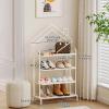 JHDXL Shoe Organizer, Multifunctional Shoe Cabinet, Metal Shoe Rack, Stackable Boot & Shoe Storage, Organizer for Entryway, Closet, Dorm & Small Spaces(Gold,45 * 90cm/17.7 * 35.6in) view 2