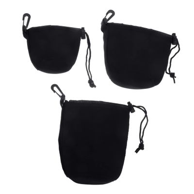 SHINEOFI 3pcs Travel Lens Protector Small Medium Large Neoprene Cases for Mirrorless Lenses
