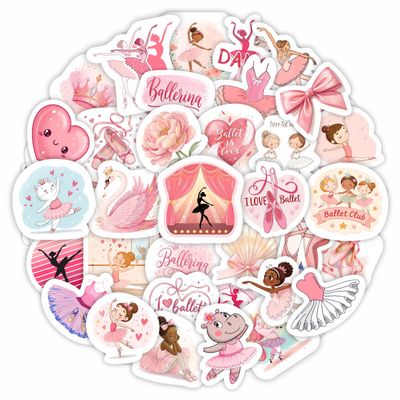 100Pcs Ballerina Stickers, Ballet Stickers - Ballerina Party Supplies -Cute Ballet Decals - Gift for Women & Men