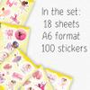 100Pcs Ballerina Stickers, Ballet Stickers - Ballerina Party Supplies -Cute Ballet Decals - Gift for Women & Men view 2