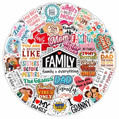 100Pcs Family Stickers for Scrapbooking, Water Bottle - Family Gifts Ideas, Party Supplies & Decoration - Gift for Women & Men