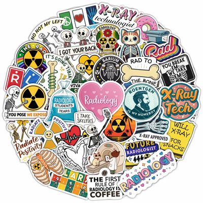 100Pcs Radiology Stickers, Rad Tech Stickers, Xray Decals for Water Bottle and Laptop - Radiology Party Supplies & Decorations - Rad Tech Gifts for Women & Men