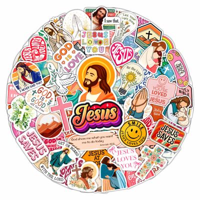 100Pcs Christian Stickers for Water Bottle, Laptop - Religious, Jesus Stickers - Christian Gifts, Party Supplies & Decorations - Gift for Women & Men