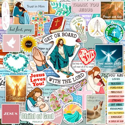100Pcs Christian Religious Stickers - Prayer Board Supplies Kit for Women - Christian Gifts, Party Supplies - Faith, Praying Stickers- Gift for Women & Men