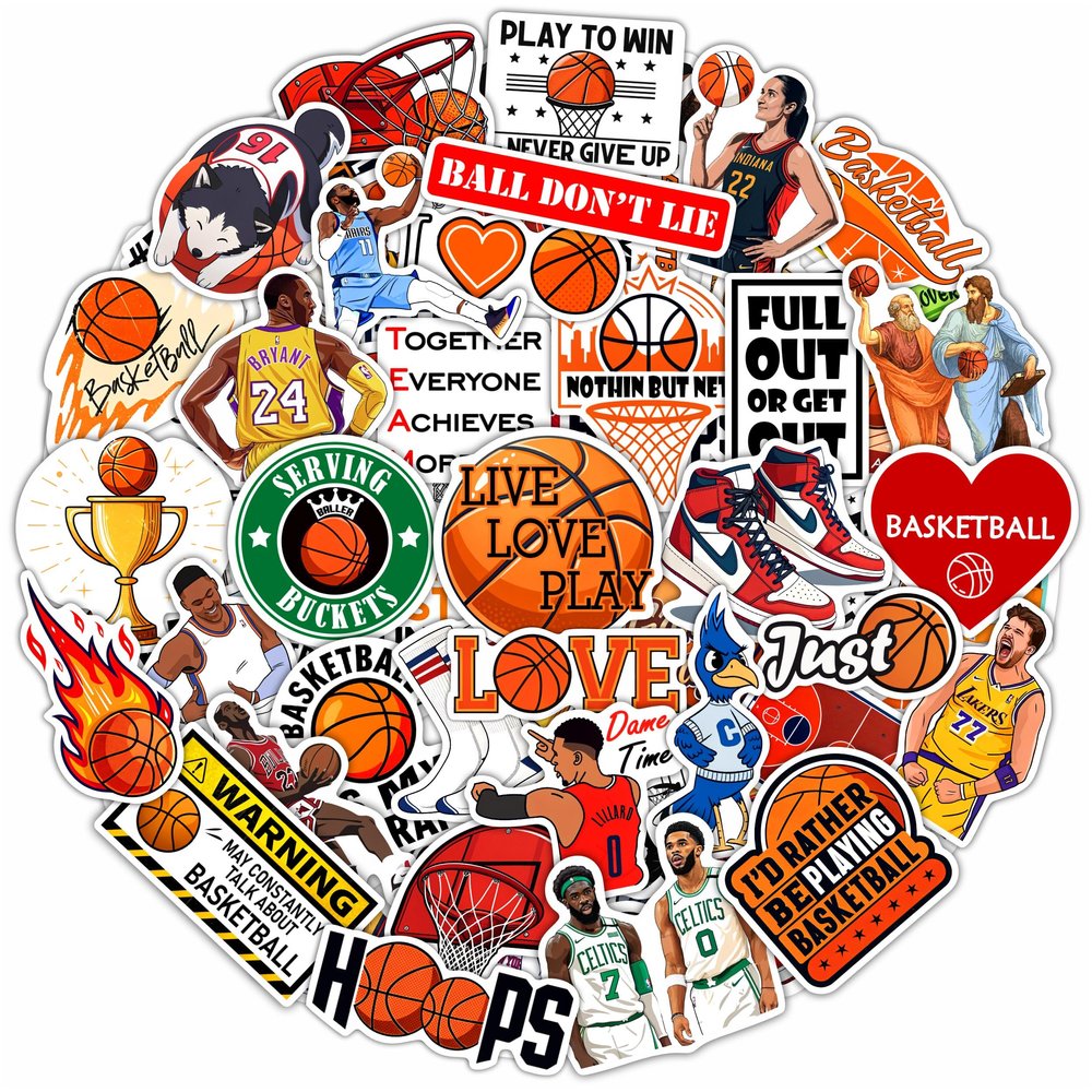 100Pcs Basketball Stickers for Water Bottle, Laptop - Basketball, Party Supplies & Decorations, Gifts for Men & Women