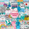 100Pcs Surgical Tech Stickers for Water Bottle, Laptop, Scrub Tech Stickers - Surgical Technologist Gifts Bulk - Gift for Women & Men view 1