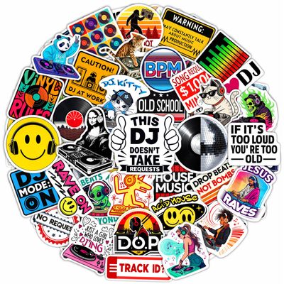 100Pcs DJ Stickers and Decals for Laptop, Water Bottle - DJ Gifts & Party Supplies - Rave, Music Stickers - Gift for Women & Men