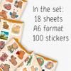 100Pcs Cute Capybara Stickers Waterproof, Vinyl, Small -Capybara Party Supplies & Decorations - Gift for Women & Men view 2