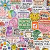 100Pcs Mental Health Stickers for Adults, for Water Bottle - Mental Health Awareness Gifts - Therapist, Counselor Stickers - Gift for Women & Men view 1