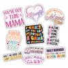10pcs Mom Life Sticker Sheet, Funny and Cute Vinyl Decals for Mothers, Moms, and Family Life, Waterproof, UV-Resistant, for Laptop, Water Bottle, Journal, Car, Notebook, Phone Case (Design 2) view 1