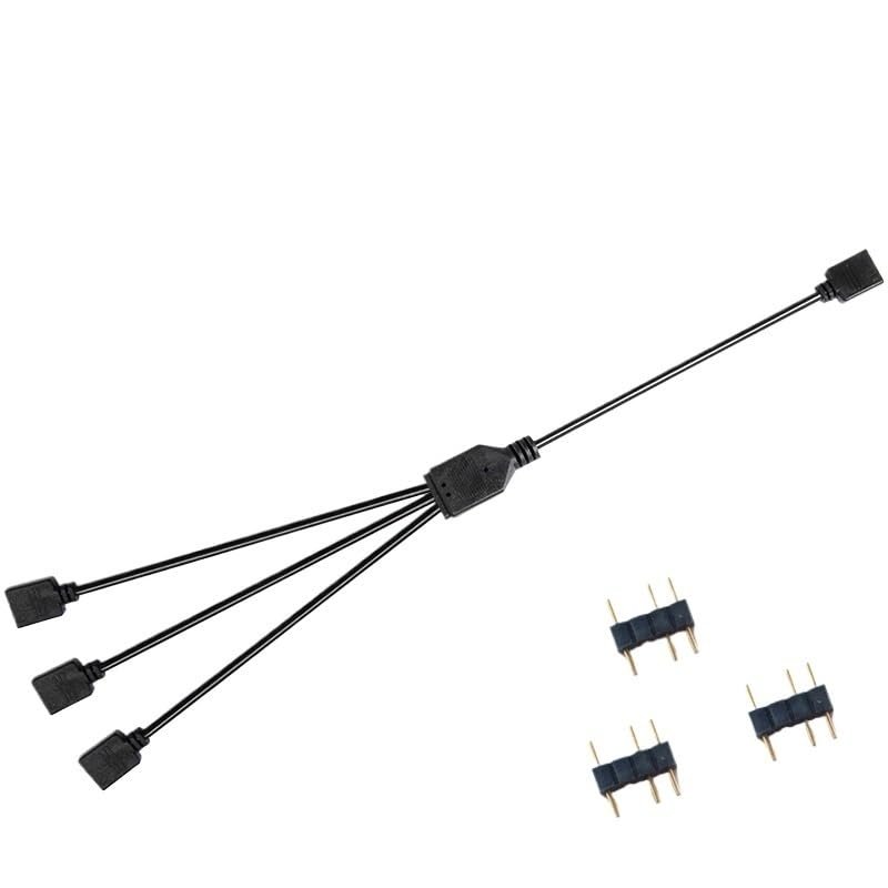 BOXUWFO HONGP ARGB 5V 3Pin Extension Cable Adapter 30cm 1 to 1 2 3 4 5 12v 4pin RGB Splitter Cable(5V,5V 1 to 3)