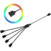 BOXUWFO HONGP ARGB 5V 3Pin Extension Cable Adapter 30cm 1 to 1 2 3 4 5 12v 4pin RGB Splitter Cable(5V,5V 1 to 3) view 2