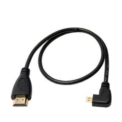 ACGTUY HDMI-Compatible TY>pe A to D 90 Degree M;ic/ro HD to HD Cable Left/Right Angle Compatible with The Digital Camera A6400 GH4 Tablet 30cm/150cm(Right,1.5M)