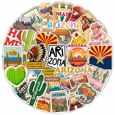 100Pcs Arizona Stickers Small for Water Bottle, Laptops, for Luggage - Arizona Gifts and Souvenirs, Party Supplies - Gift for Women & Men