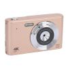 4K Digital Camera, Auto Focus 16x Zoom 48MP Vlogging Camera with 2.4 Inch Screen, Anti Shake Compact Camera with Flash, for Travel Photography (Light Gold) view 1